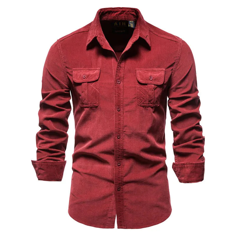 Camisa Slim Veludo Masculina - Serenity