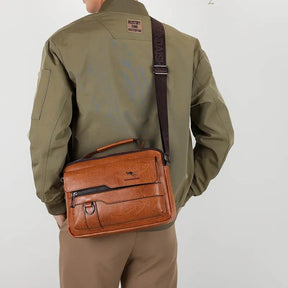 Bolsa de Couro Masculina Transversal Moderna - Manfine