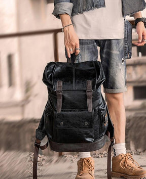 Mochila de Couro Masculina Brainly - Manfine