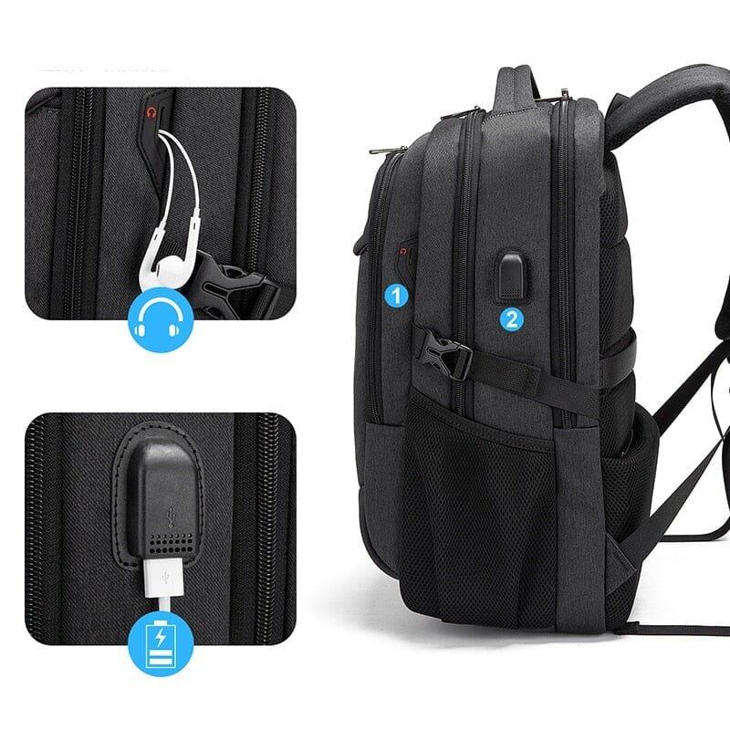 Mochila Executiva Michigan - Notebook 17`, Impermeável e Porta USB - Manfine